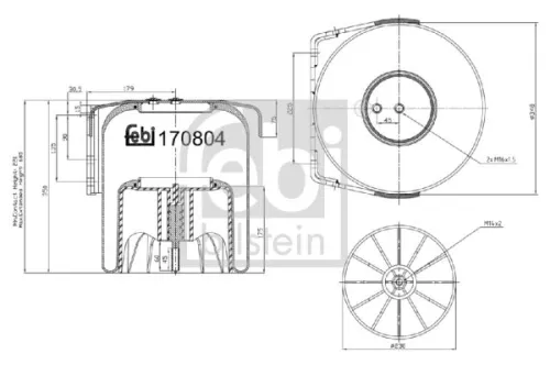Febi Rear Air Bag Suspension Spring For Iveco Eurostar Eurotech Mh Eurotech