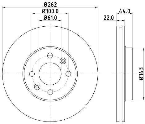 1x MINTEX MDC777 Brake Disc