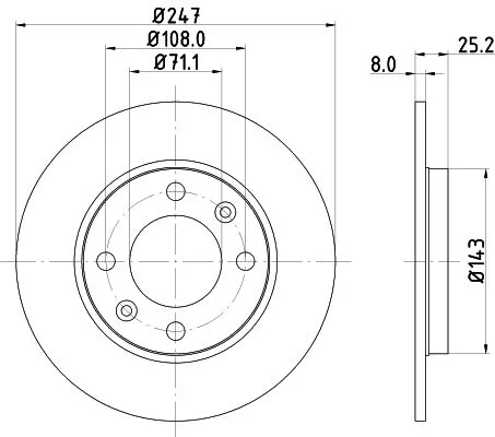 1x  MINTEX Brake Disc