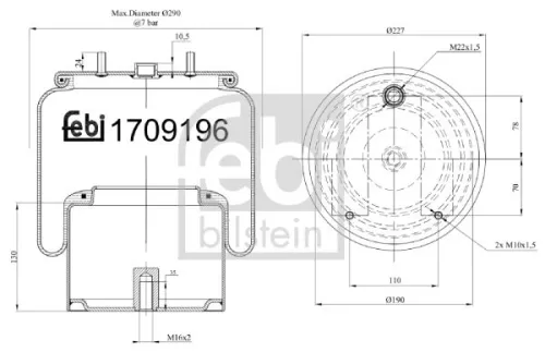 FEBI BILSTEIN FEBI BILSTEIN 170919 Febi Rear Air Bag Suspension Spring For Daf Cf Xf 