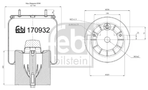 FEBI BILSTEIN FEBI BILSTEIN 170932 Febi Air Bag Suspension Spring 