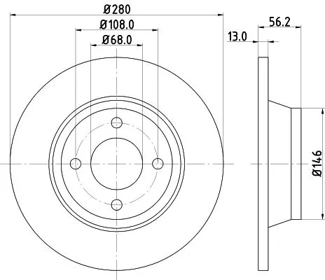 1x MINTEX MDC812 Brake Disc
