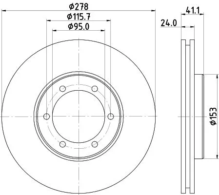 1x MINTEX MDC822T Brake Disc