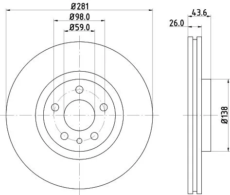 1x  MINTEX Brake Disc