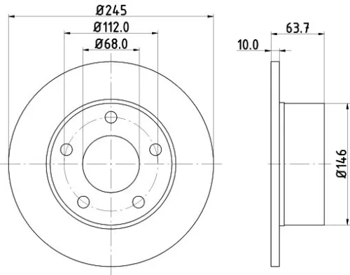 1x MINTEX MDC828C Brake Disc