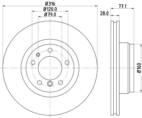 1x MINTEX MDC832 Brake Disc