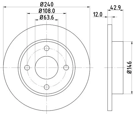 1x  MINTEX Brake Disc