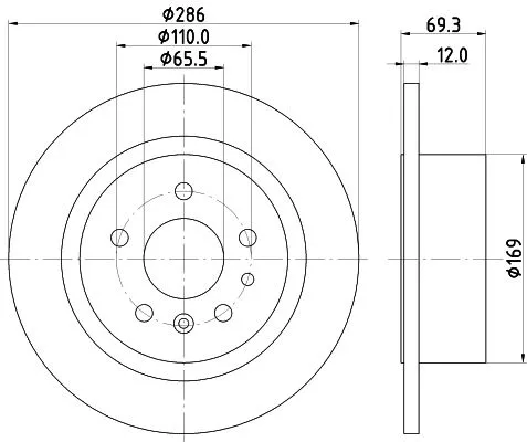 1x MINTEX MDC867 Brake Disc