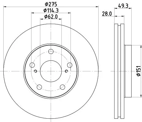 1x  MINTEX Brake Disc
