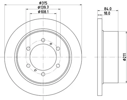 1x MINTEX MDC952 Brake Disc