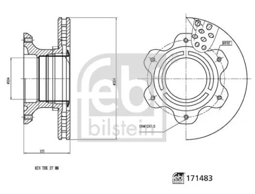 FEBI BILSTEIN FEBI BILSTEIN 171483 2x Febi Rear Internally Vented Brake Disc For Mercedes-benz Sprinter 5-t 