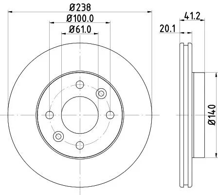 1x  MINTEX Brake Disc