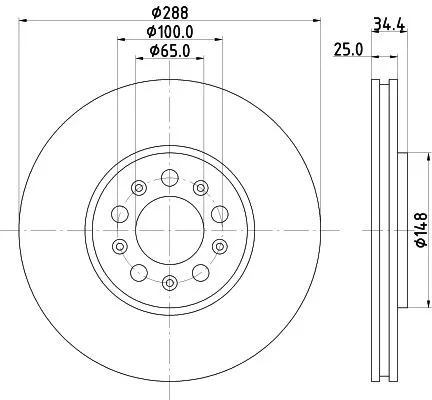 1x  MINTEX Brake Disc MDC979C 288