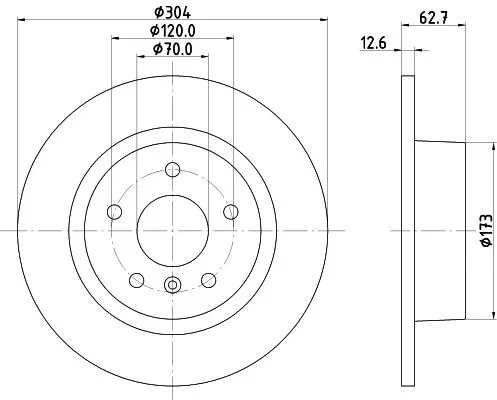 1x MINTEX MDC985C Brake Disc