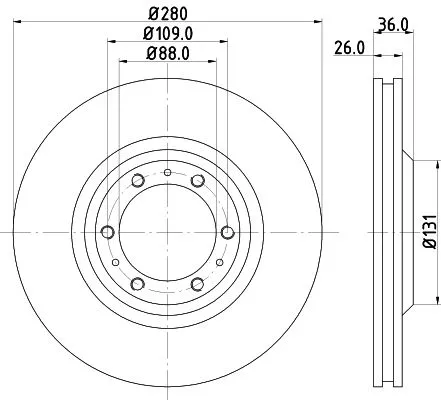 1x MINTEX MDC987 Brake Disc