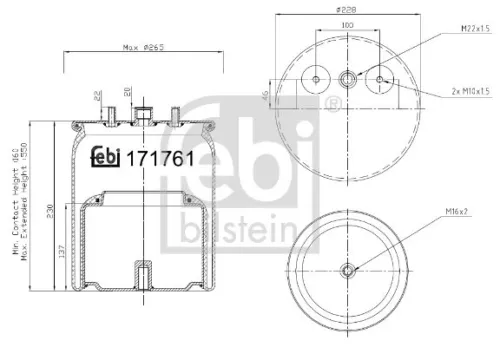 FEBI BILSTEIN FEBI BILSTEIN 171761 Febi Rear Air Bag Suspension Spring For Daf Cf Xf 