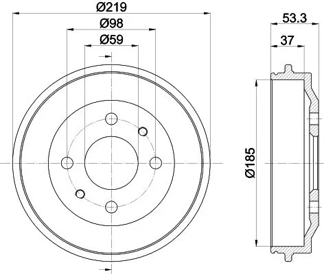1x Brake Drum