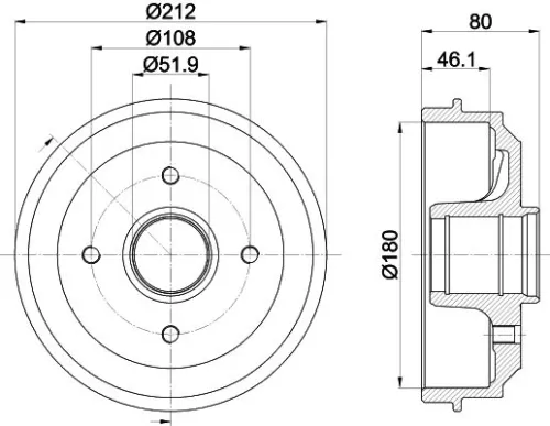 1x Brake Drum