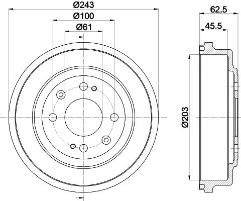 1x MINTEX MBD042 Brake Drum