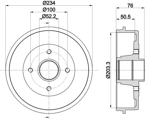 MINTEX MINTEX MBD044 1x MINTEX MBD044 Brake Drum 