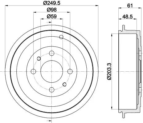 MINTEX MINTEX MBD051 1x MINTEX MBD051 Brake Drum 