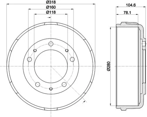 1x MINTEX MBD057 Brake Drum