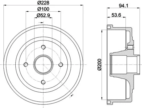 1x MINTEX MBD200 Brake Drum