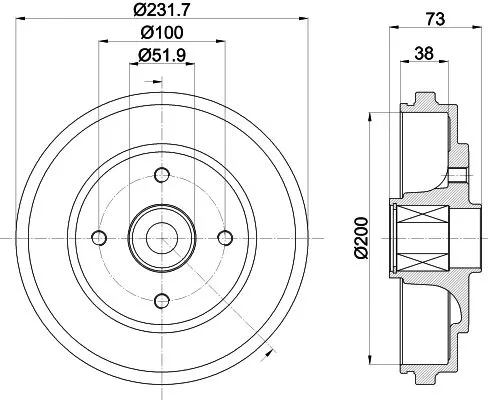 MINTEX MINTEX MBD257 1x MINTEX MBD257 Brake Drum 