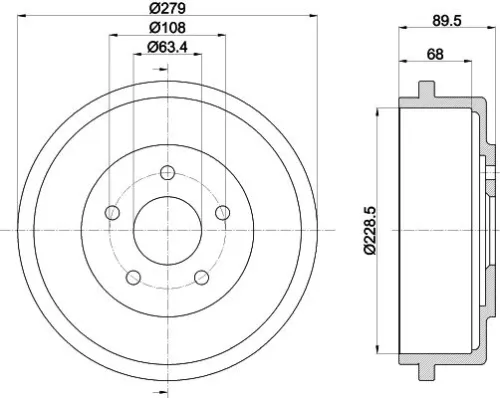1x MINTEX MBD260 Brake Drum