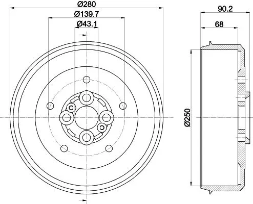 MINTEX MINTEX MBD278 1x MINTEX MBD278 Brake Drum 
