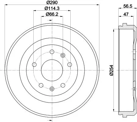 MINTEX MINTEX MBD281 1x MINTEX MBD281 Brake Drum 