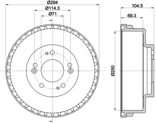 MINTEX MINTEX MBD283 1x MINTEX MBD283 Brake Drum 