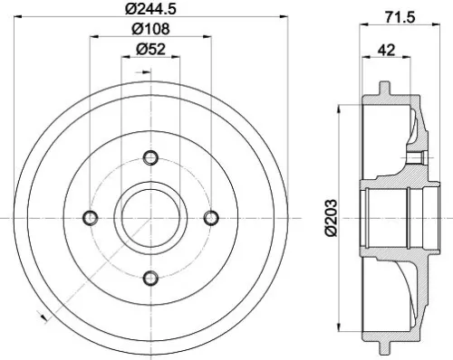 MINTEX MINTEX MBD304 1x MINTEX MBD304 Brake Drum 