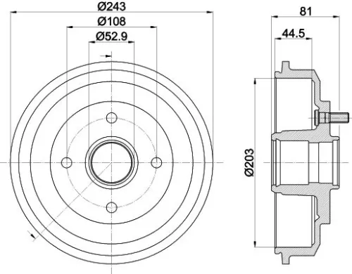 MINTEX MINTEX MBD305 1x MINTEX MBD305 Brake Drum 
