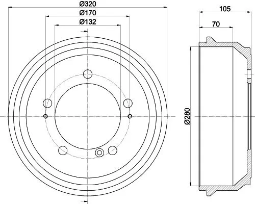 1x MINTEX MBD307 Brake Drum