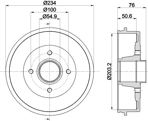 MINTEX MINTEX MBD308 1x MINTEX MBD308 Brake Drum 