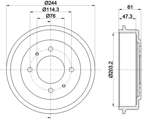 1x MINTEX MBD328 Brake Drum