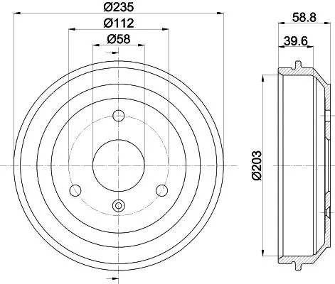 1x MINTEX MBD336 Brake Drum