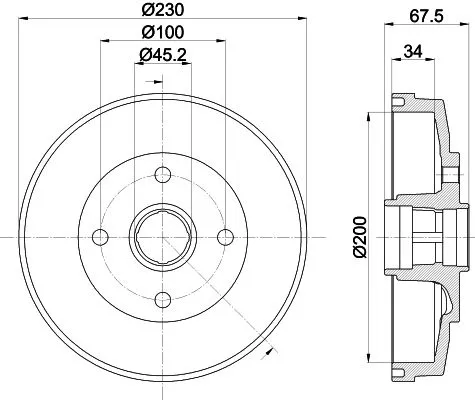 MINTEX MINTEX MBD345 1x MINTEX MBD345 Brake Drum 
