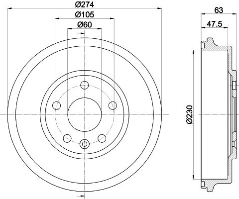 MINTEX MINTEX MBD370 1x MINTEX MBD370 Brake Drum 