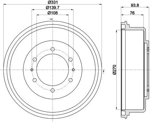 1x MINTEX MBD371 Brake Drum