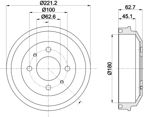 1x MINTEX MBD377 Brake Drum
