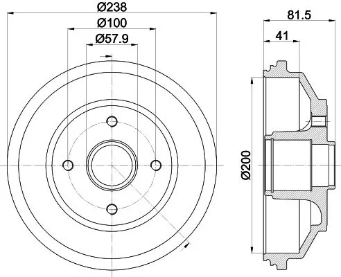 1x MINTEX MBD384 Brake Drum