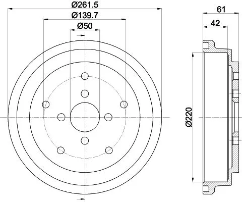 MINTEX MINTEX MBD389 1x MINTEX MBD389 Brake Drum 