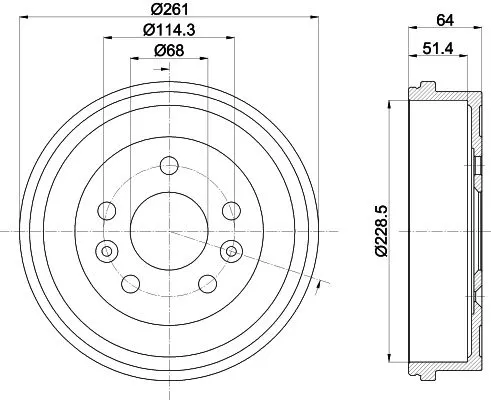1x MINTEX MBD405 Brake Drum