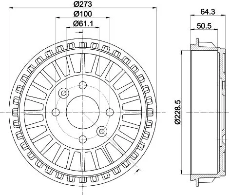 1x MINTEX MBD409 Brake Drum