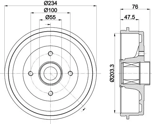 MINTEX MINTEX MBD416 1x MINTEX MBD416 Brake Drum 