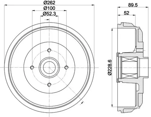 1x MINTEX MBD425 Brake Drum