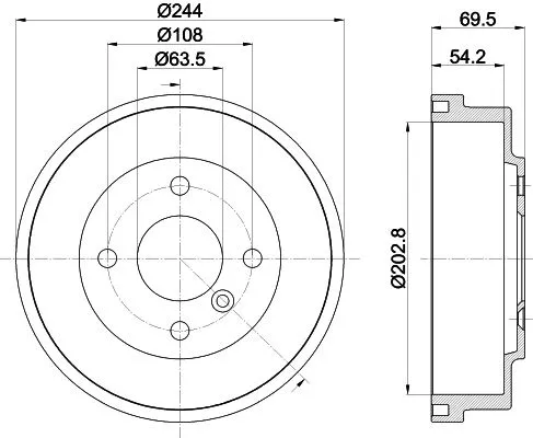 1x MINTEX MBD428 Brake Drum