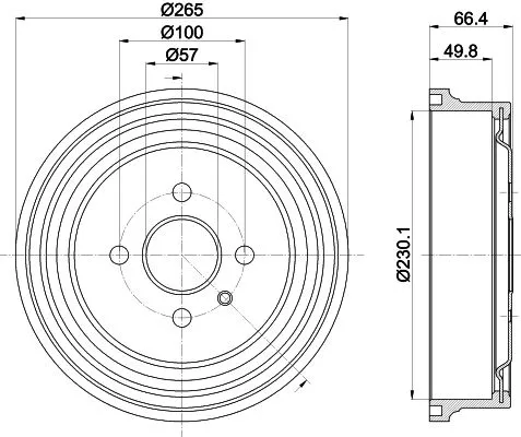 1x MINTEX MBD434 Brake Drum